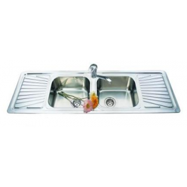 Double Bowl Double Drainer Kitchen Sink - 1526x460mm 
